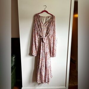 Ivy City Co Imogen Maxi Dress Blush Floral plus size 2X Cottagecore Spring